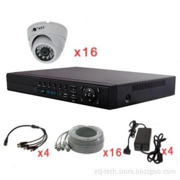 16-Channel CCTV Kit with 16IR Dome Cameras, Suitable for Home, Workshop and Office (ZCJ-D2016W-32AC1P243613)